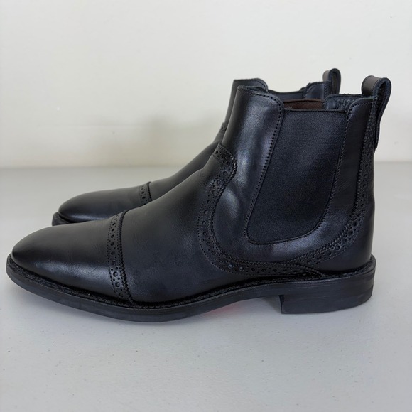 Allen Edmonds Lombard Black Leather Cap Toe Chelsea Boots Men Size 10 B Narrow